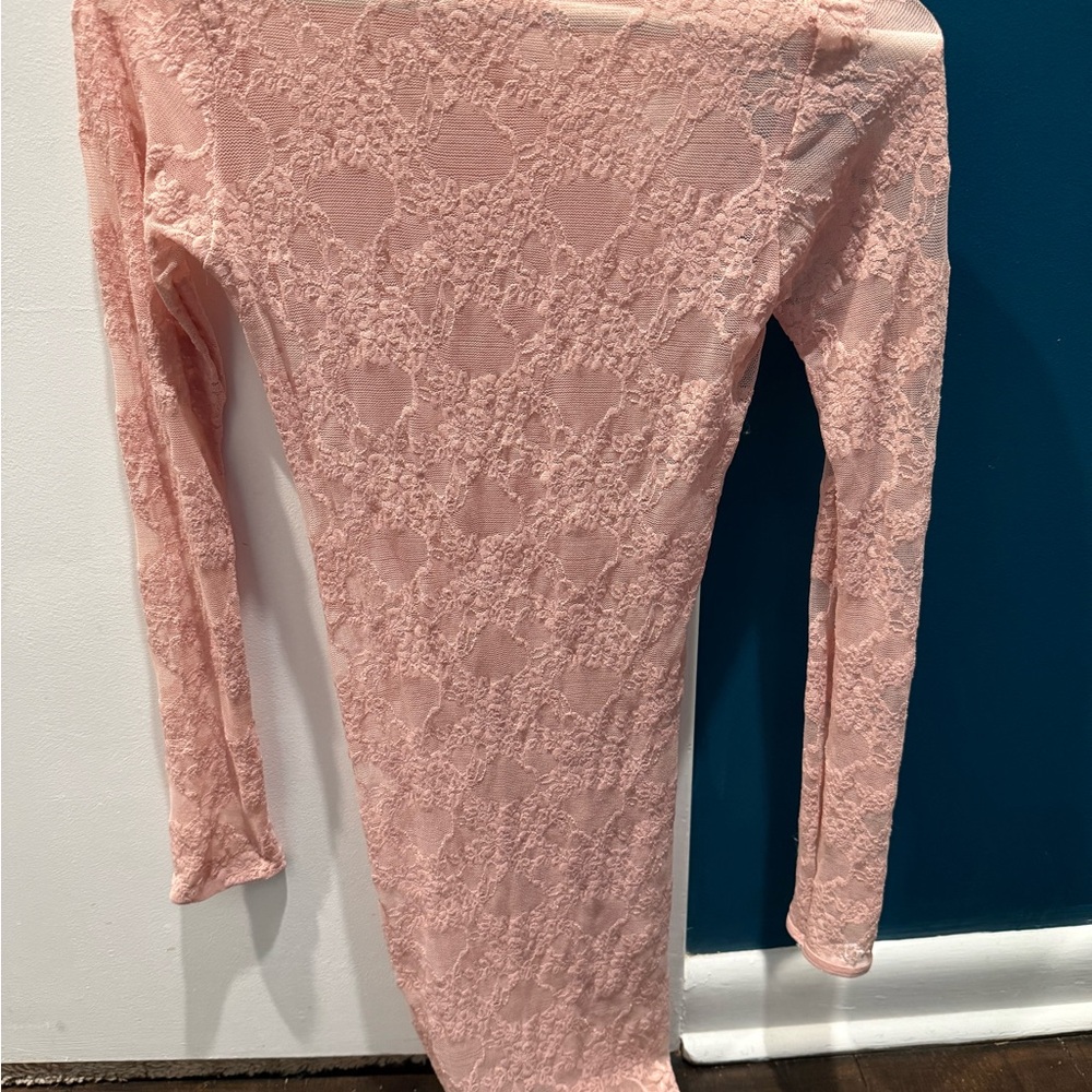 American Apparel Pink Lace Mini Dress - Picture 2 of 2